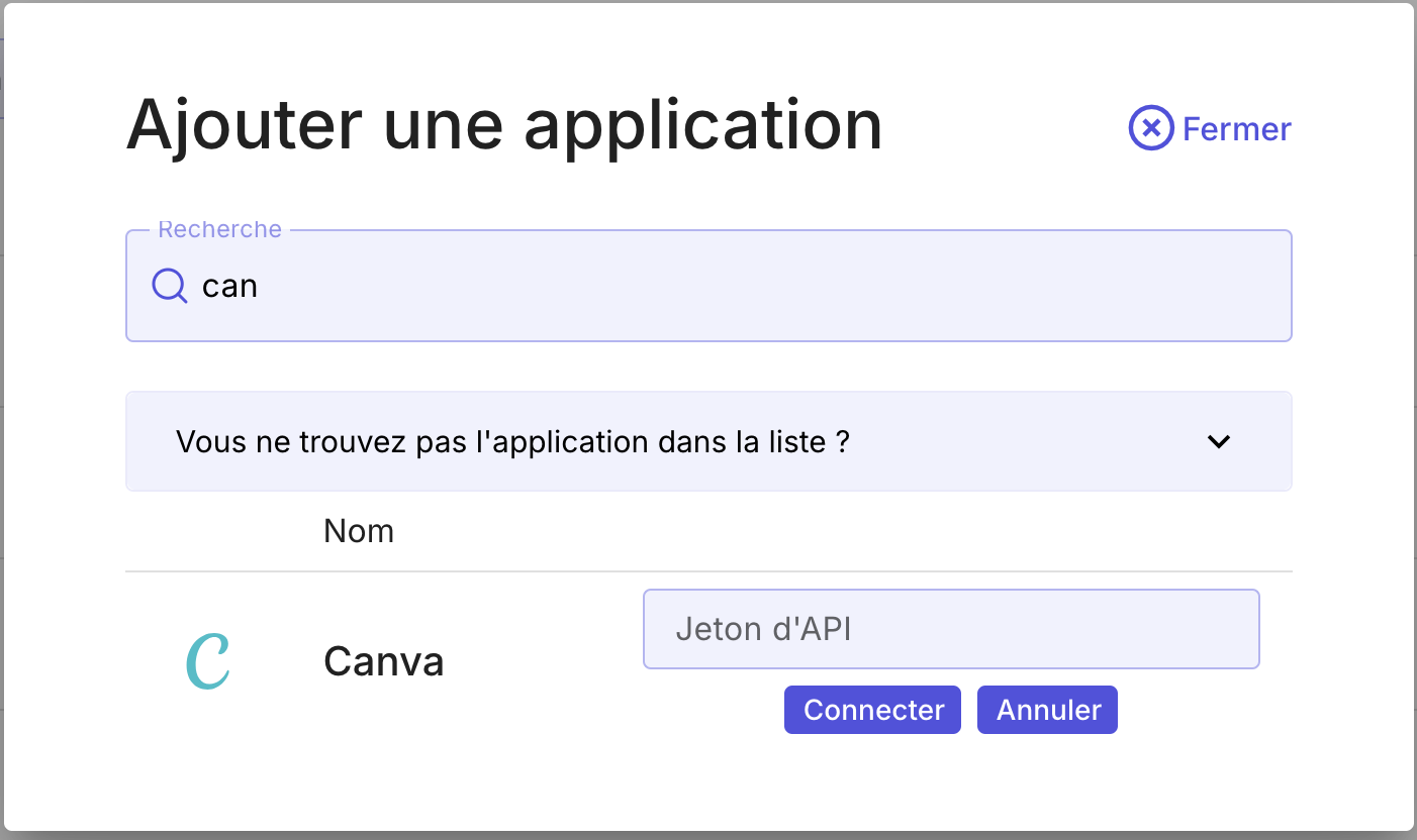 Connexion Canva sur MIA