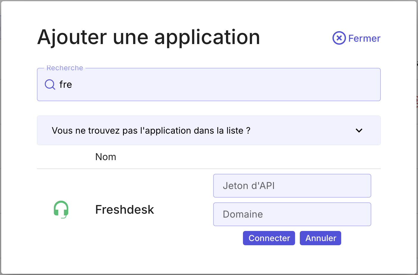 Formulaire de connexion Freshdesk