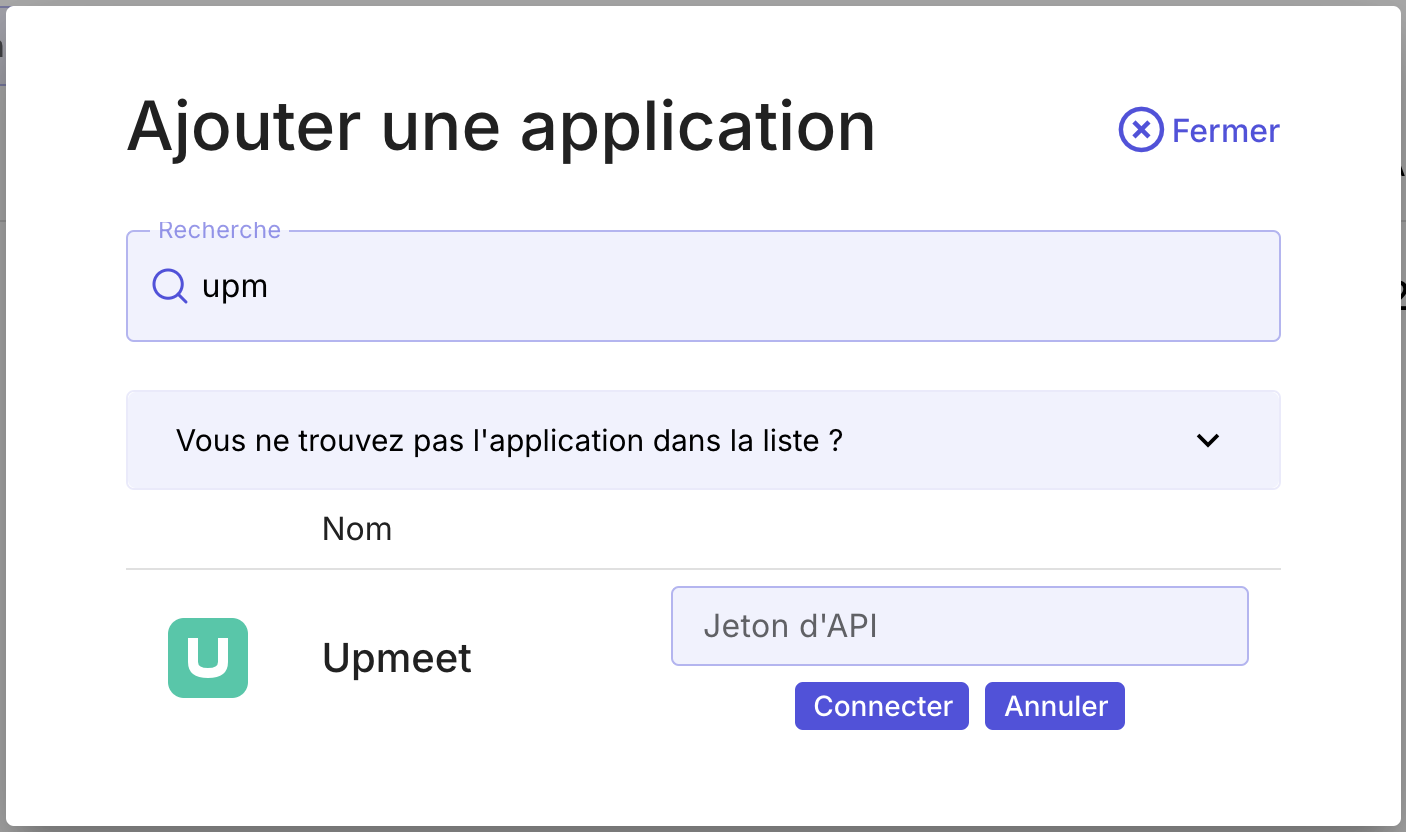 Connexion Upmeet sur MIA
