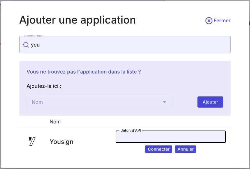 Connexion Yousign sur MIA